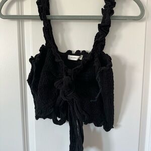 Mustard Seed Smocked Crop Top